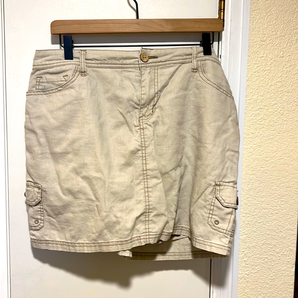 Twill cargo miniskirt